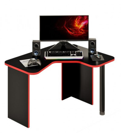 Современная мебель Игровой стол Угловой СКЛ-ИгрУгл120Ч RED, купить недорого в фирменном салоне магазине «Моя Мебель», всего за 11 920 руб.