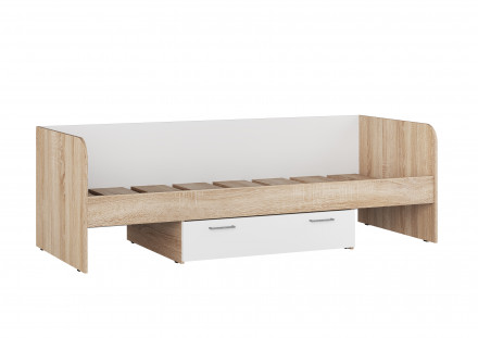 Современная мебель кровать детская с ящиком х800 КР-48 ЛАЙТ ЛДСП белый / корпус сонома, купить недорого в фирменном салоне магазине «Моя Мебель», всего за 13 450 руб.