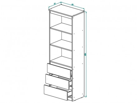Современная мебель Стеллаж с ящиками как IKEA LOFT для книг и хранения С-22 СИТИ ЛДСП cерый Графит / дуб Крафт золотой, купить недорого в фирменном салоне магазине «Моя Мебель», всего за 9 910 руб.