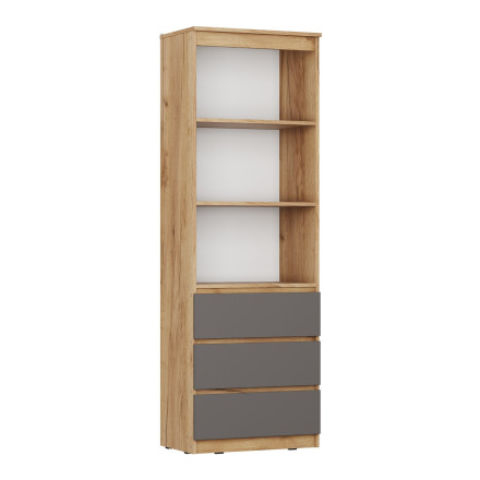 Современная мебель Стеллаж с ящиками как IKEA LOFT для книг и хранения С-22 СИТИ ЛДСП cерый Графит / дуб Крафт золотой, купить недорого в фирменном салоне магазине «Моя Мебель», всего за 9 910 руб.