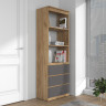 Стеллаж с ящиками как IKEA LOFT для книг и хранения С-22 СИТИ ЛДСП cерый Графит / дуб Крафт золотой