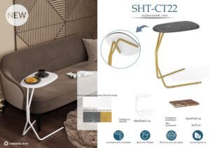 Современная мебель Стол кофейный SHT-CT22 Белоснежная шагрень / Белый муар, купить недорого в фирменном салоне магазине «Моя Мебель», всего за 3 890 руб.