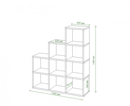 Современная мебель Стеллаж лесенка СЛД 4, IKEA KALLAX &amp; EKET style, купить недорого в фирменном салоне магазине «Моя Мебель», всего за 14 280 руб.