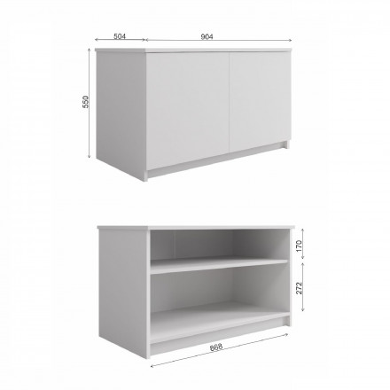 Современная мебель белая тумба для обуви в прихожую с полкой напольная, Антресоль на шкаф для одежды МА 900.1 (МП/3) МС мори, купить недорого в фирменном салоне магазине «Моя Мебель», всего за 5 510 руб.