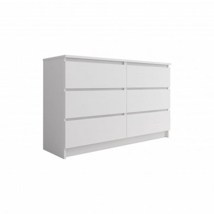 Современная мебель Белый широкий комод как ИКЕА МАЛЬМ (IKEA MALM) 6 ящиков МК 1200.6 (МП/3) МС мори, купить недорого в фирменном салоне магазине «Моя Мебель», всего за 11 220 руб.