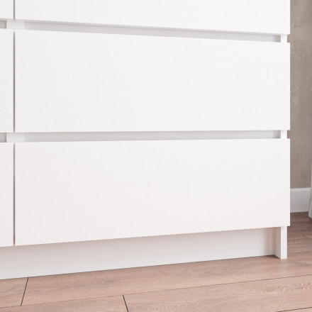 Современная мебель Белый широкий комод как ИКЕА МАЛЬМ (IKEA MALM) 8 ящиков МК 1200.8 (МП/3) МС мори, купить недорого в фирменном салоне магазине «Моя Мебель», всего за 14 040 руб.