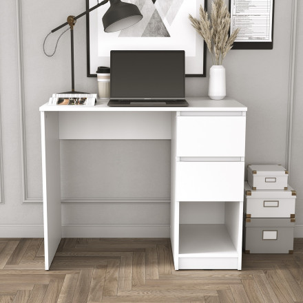 Современная мебель Белый письменный стол с ящиками как ИКЕА КАЛЛАКС (IKEA KALLAX) СП-18 сити, купить недорого в фирменном салоне магазине «Моя Мебель», всего за 4 990 руб.