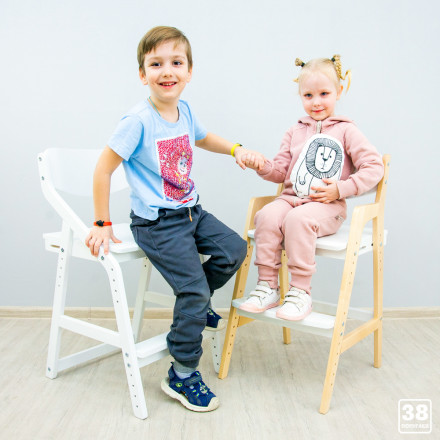 Современная мебель Стул растущий «Kids» комбо белый, купить недорого в фирменном салоне магазине «Моя Мебель», всего за 5 100 руб.