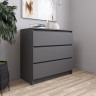 Недорогой комод с 3 ящиками ЛОФТ loft как ИКЕА MALM Графит МК 800.1 (МП) МС мори