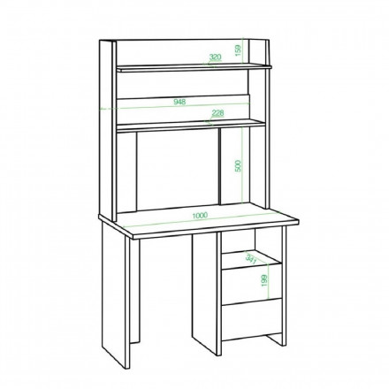 Современная мебель компьютерный стол с полками и ящиками | Письменный стол для школьника с надстройкой СКЛ-Прям100 + НКЛХ-100, купить недорого в фирменном салоне магазине «Моя Мебель», всего за 17 520 руб.