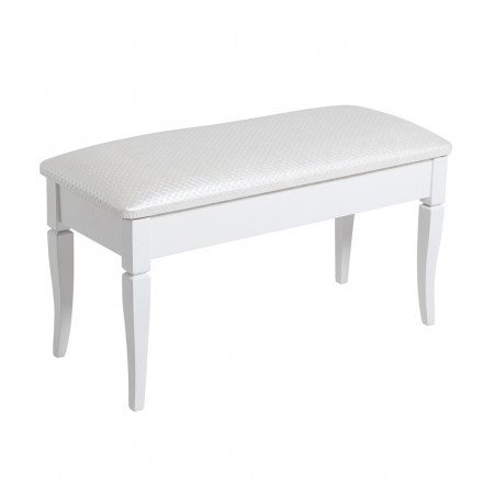 Современная мебель банкетка в прихожую с сиденьем, с ящиком мягкая | Тумба в прихожую с сиденьем узкая Vivaldi M экокожа белый / массив белый, купить недорого в фирменном салоне магазине «Моя Мебель», всего за 7 340 руб.