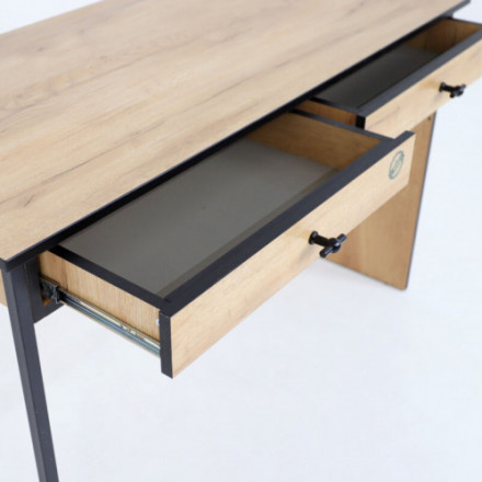 Современная мебель Письменный стол с ящиками в стиле ИКЕА ХЕМНЭС (IKEA HEMNES) bergen 6, ЛДСП дуб крафт золотой, купить недорого в фирменном салоне магазине «Моя Мебель», всего за 12 450 руб.