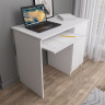 Белый стол с полкой, ящиком и тумбой, аналог ИКЕА ЭЙЛЕР (IKEA EJLER) МС-1 правый (МП/3) МС мори