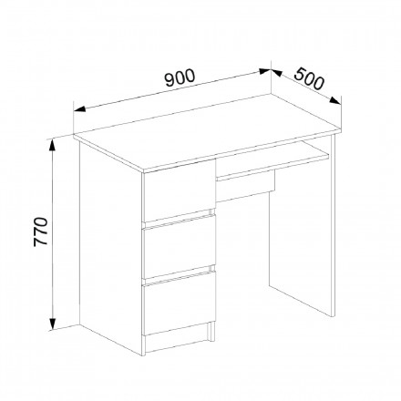 Современная мебель белый письменный стол с ящиками для школьника с полкой и тумбой аналог ИКЕА ЭЙЛЕР (IKEA EJLER) МС-6 левый (МП/3) МС мори, купить недорого в фирменном салоне магазине «Моя Мебель», всего за 7 200 руб.