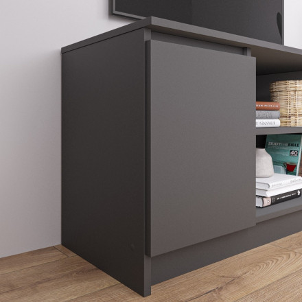 Современная мебель тумба под телевизор в гостиную напольная | ТВ тумба | Подставка под телевизор Консоль | Тумбочка в прихожую, графит МТВ 1200.1 (МП) мори, купить недорого в фирменном салоне магазине «Моя Мебель», всего за 6 290 руб.