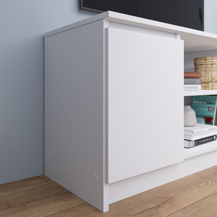 Современная мебель белая тумба под телевизор в гостиную напольная | ТВ тумба | Подставка под телевизор Консоль | Тумбочка в прихожую МТВ 1200.1 (МП/3) мори, купить недорого в фирменном салоне магазине «Моя Мебель», всего за 6 220 руб.