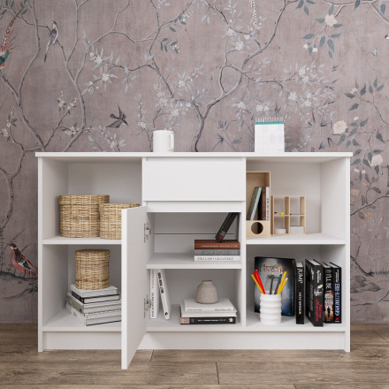 Современная мебель белая тумба под телевизор в гостиную напольная с ящиком | ТВ тумба | Подставка под телевизор Консоль | Тумбочка в прихожую МТВ 1204.1 (МП/3) мори, купить недорого в фирменном салоне магазине «Моя Мебель», всего за 7 530 руб.