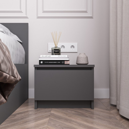 Современная мебель прикроватная тумба для спальни с ящиком | Тумбочка в спальню ТПМ 400.1 (МП) графит мори, купить недорого в фирменном салоне магазине «Моя Мебель», всего за 2 570 руб.