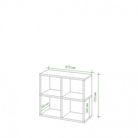 Современная мебель Белый открытый стеллаж полки для хранения как IKEA KALLAX &amp; EKET, СПД 2-2, купить недорого в фирменном салоне магазине «Моя Мебель», всего за 7 200 руб.