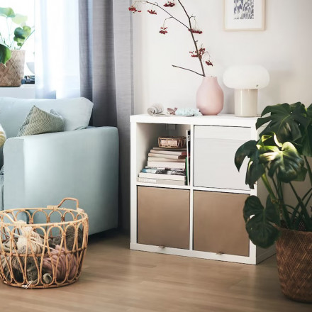 Современная мебель Белый открытый стеллаж полки для хранения как IKEA KALLAX &amp; EKET, СПД 2-2, купить недорого в фирменном салоне магазине «Моя Мебель», всего за 7 200 руб.