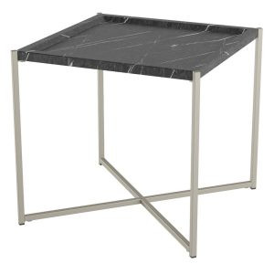 Современная мебель стол журнальный Стефан Черный мрамор / Титан, купить недорого в фирменном салоне магазине «Моя Мебель», всего за 7 090 руб.