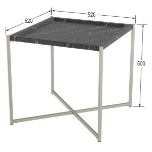 Современная мебель стол журнальный Стефан Черный мрамор / Титан, купить недорого в фирменном салоне магазине «Моя Мебель», всего за 7 090 руб.
