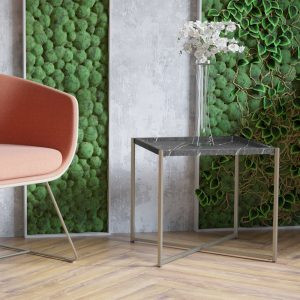 Современная мебель стол журнальный Стефан Черный мрамор / Титан, купить недорого в фирменном салоне магазине «Моя Мебель», всего за 7 090 руб.