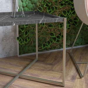 Современная мебель стол журнальный Стефан Черный мрамор / Титан, купить недорого в фирменном салоне магазине «Моя Мебель», всего за 7 090 руб.