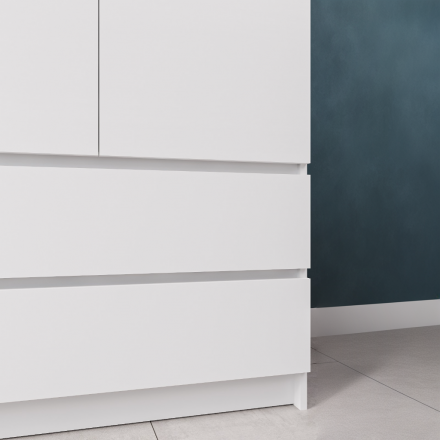 Современная мебель Белый распашной шкаф для одежды с 2 ящиками как IKEA SMASTAD / PLATSA МШ 900.1 (МП/3) МС мори, купить недорого в фирменном салоне магазине «Моя Мебель», всего за 14 580 руб.