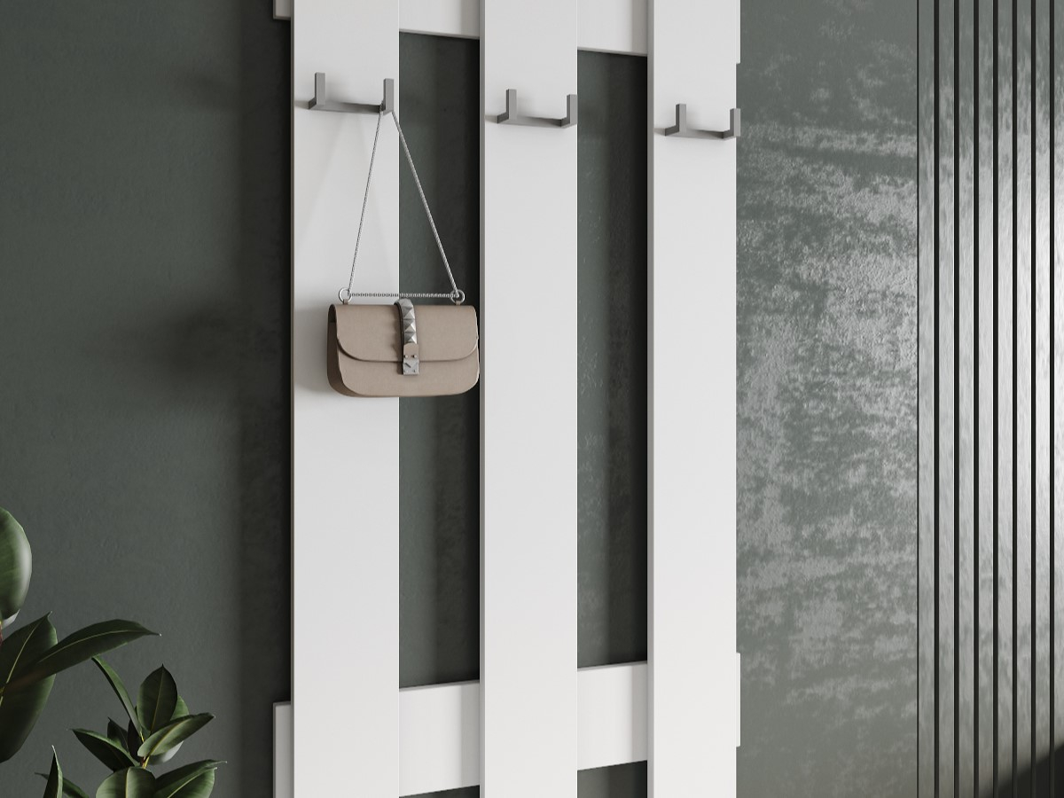 Фото белой настенной вешалки из коллекции 'МОРИ' в магазине
